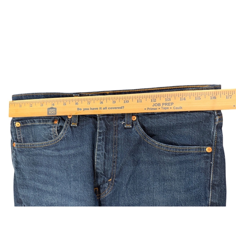 Levis 505 Regular Fit Straight Leg Jeans Mens 34x30 Dark Indigo Blue Denim - Picture 9 of 9
